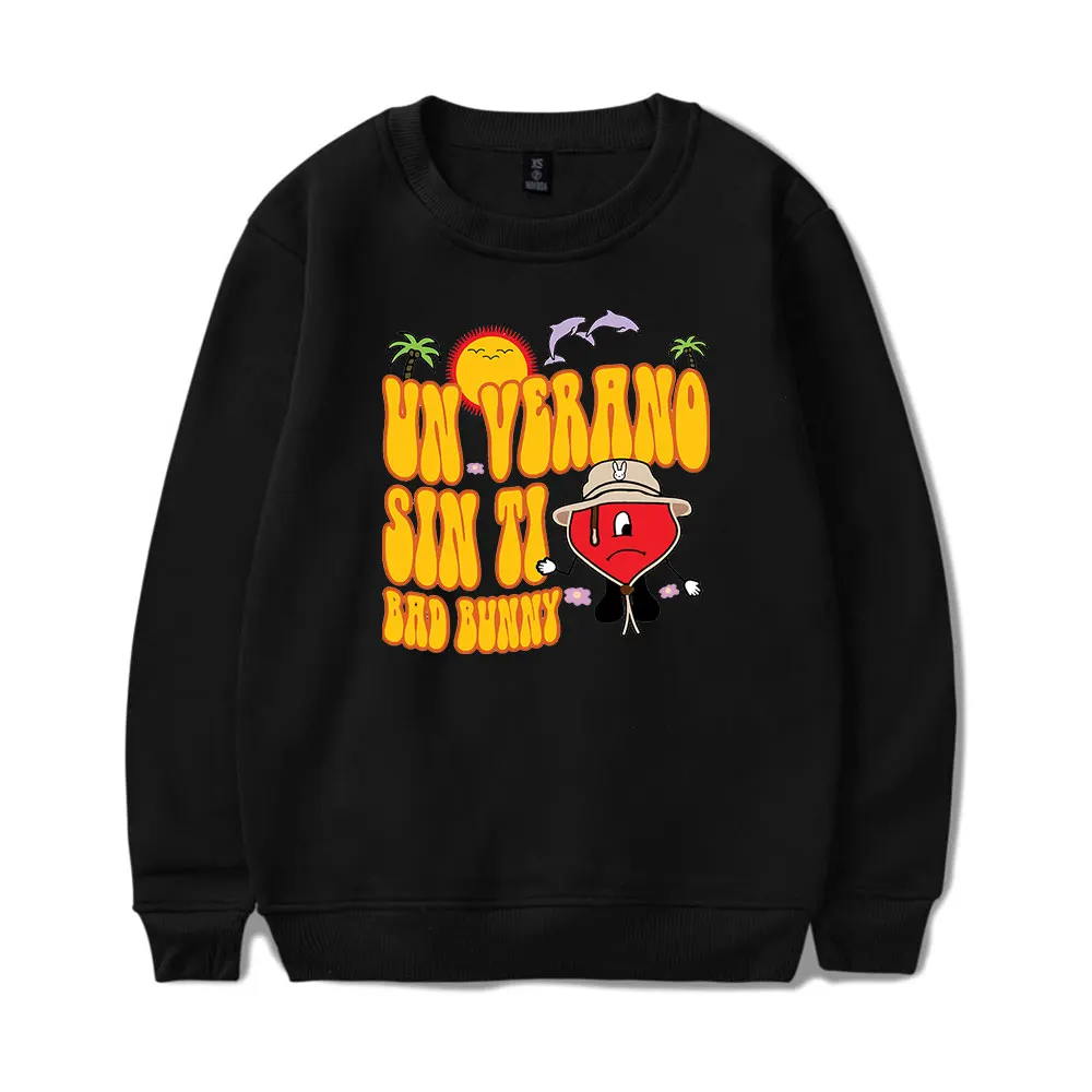 

Новинка 2022, толстовка с круглым вырезом и логотипом Bad Bunny Un Verano, пуловер с принтом для мужчин и женщин, повседневная толстовка унисекс в стил...
