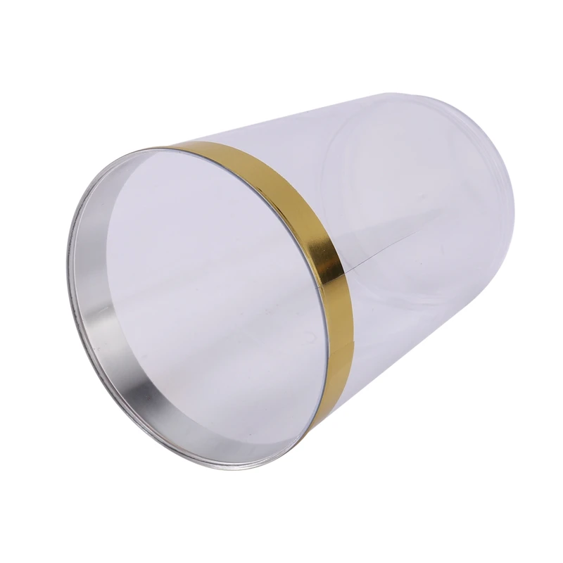 100х Золотые пластиковые чашки 10 унций прозрачные стаканчики с золотой оправой