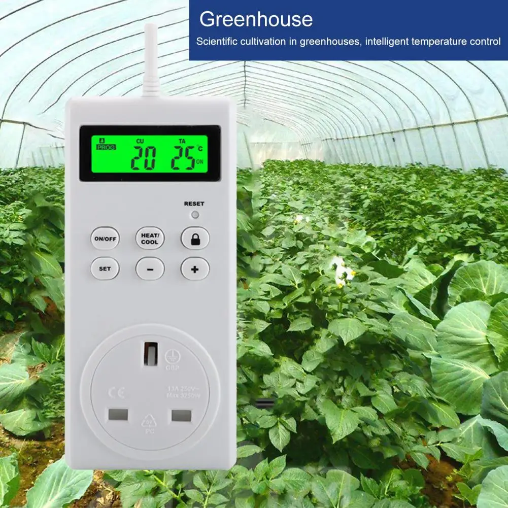 

Wireless Automatic Temperature Controller Module 2 Modes Thermostat Outlet Display Temperature Controller Thermostat Socket