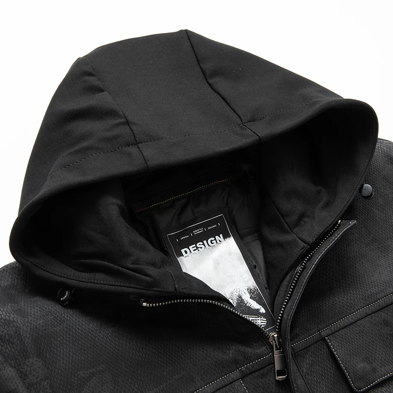 2022 Winter New Jacket Men's Versatile Coat Men's Fashion Fashion Leather Coat Youth Down Coat 90 down