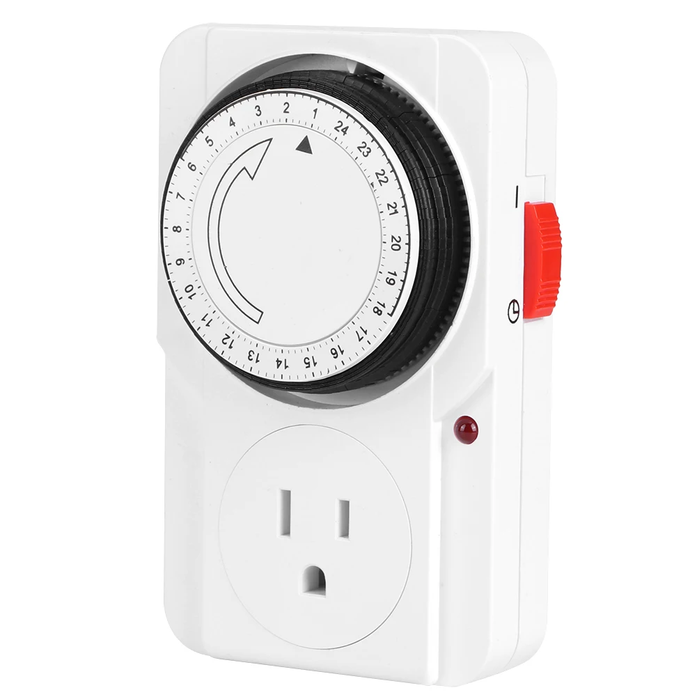 

Mechanical Timer Socket 24‑Hour Cycle Timing Controller Socket US Plug 125V Home Supplies mechanical