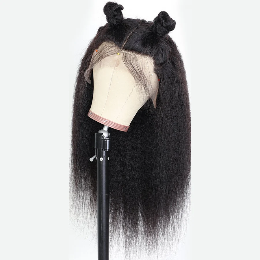 

Кудрявые прямые парики из натуральных человеческих волос, прозрачные, с U-образной частью, малазийский грубый парик Yaki для черных женщин