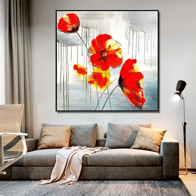 

Perfect Flowers Oil Paintings Wall Decor For The Classroom The Corridor Decor Painting On Canvas Picture Frameless Room Artwork