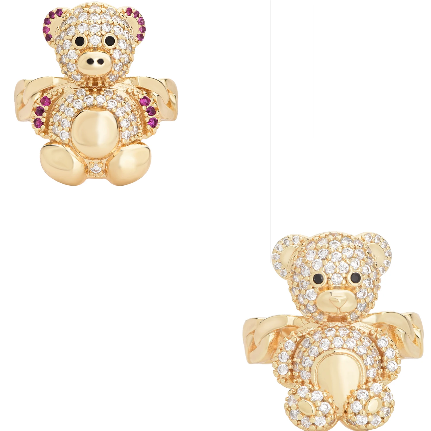 Кольцо в стиле хип-хоп с покрытием из 14-каратного золота