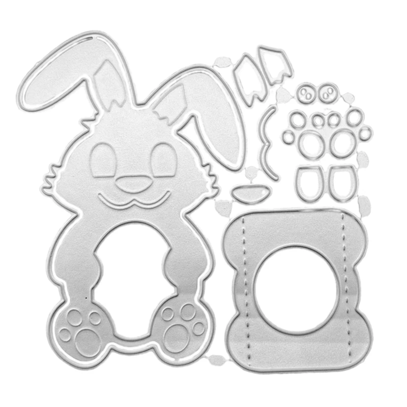 

Easter Rabbits Metal Cutting Die Cute Bunny Die Cuts Embossing Mould Template for DIY Paper Art Crafts Photo Album Decor