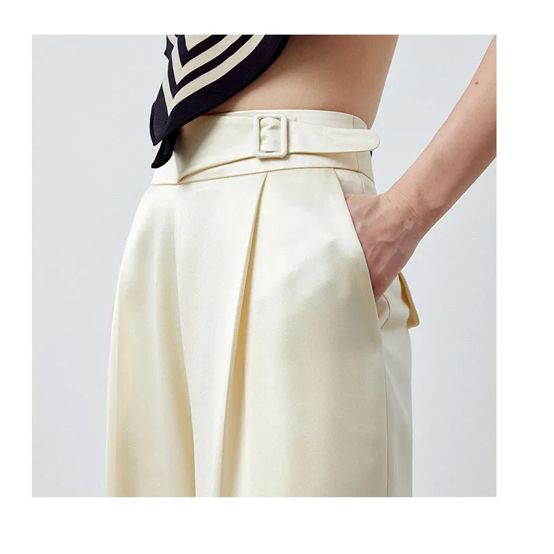 Легкие роскошные атласные триацетатные женские брюки цвета шампанского