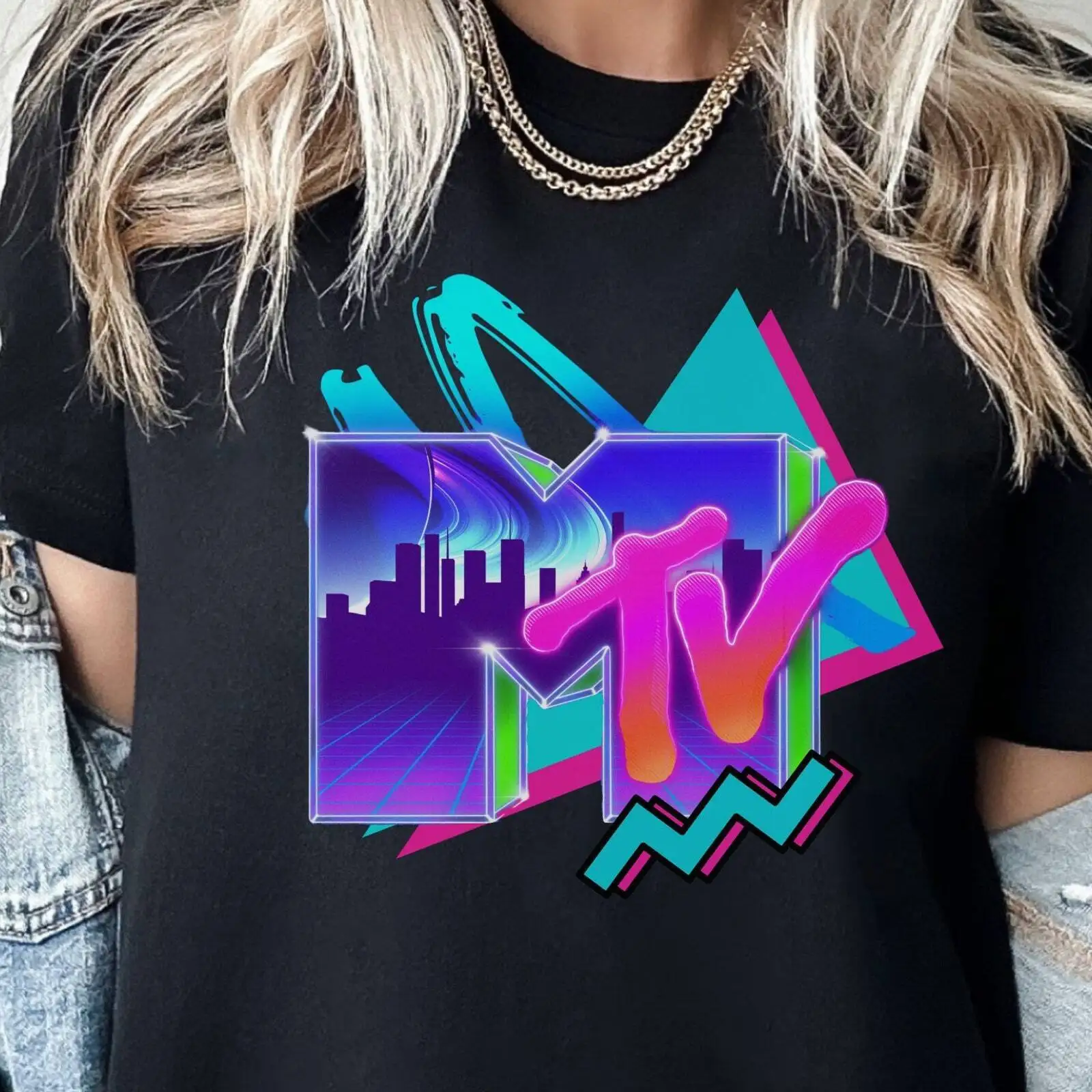 Футболка MTV футболка винтажная Эстетическая M TV музыка телевидение 80-х