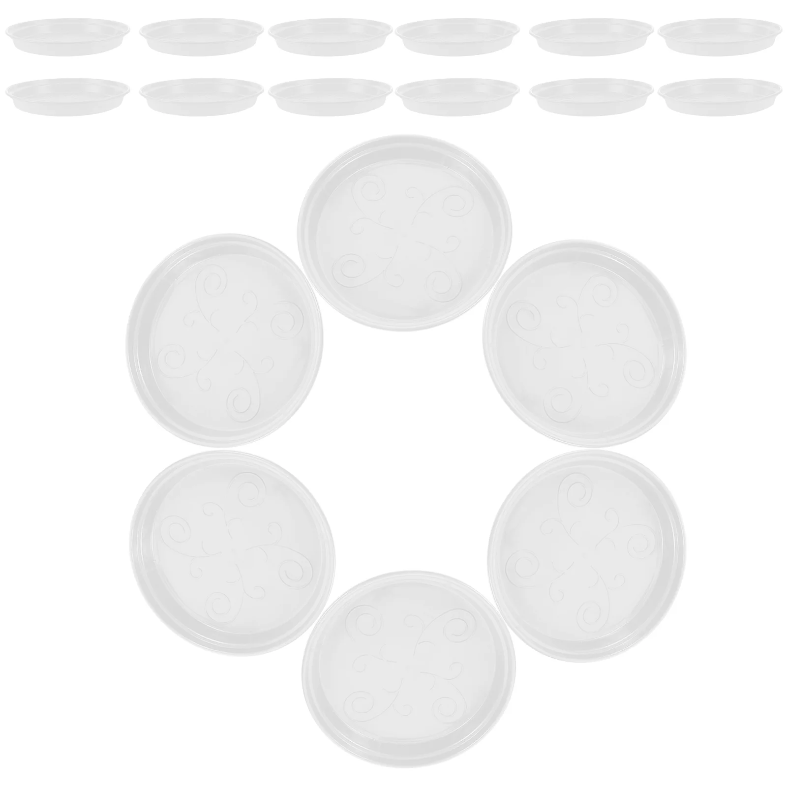 

20 Pcs Flower Pot Tray Drainage Saucers Indoors Round Planter Trays No Holes Plastic Outdoors