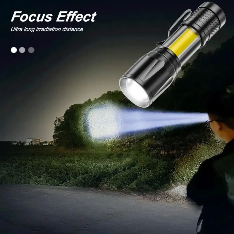 

1PCS Mini USB Charging LED Flashlight Portable Strong Lights Zoom Torch Outdoor Camping Lamps Lantern Waterproof Flashlights