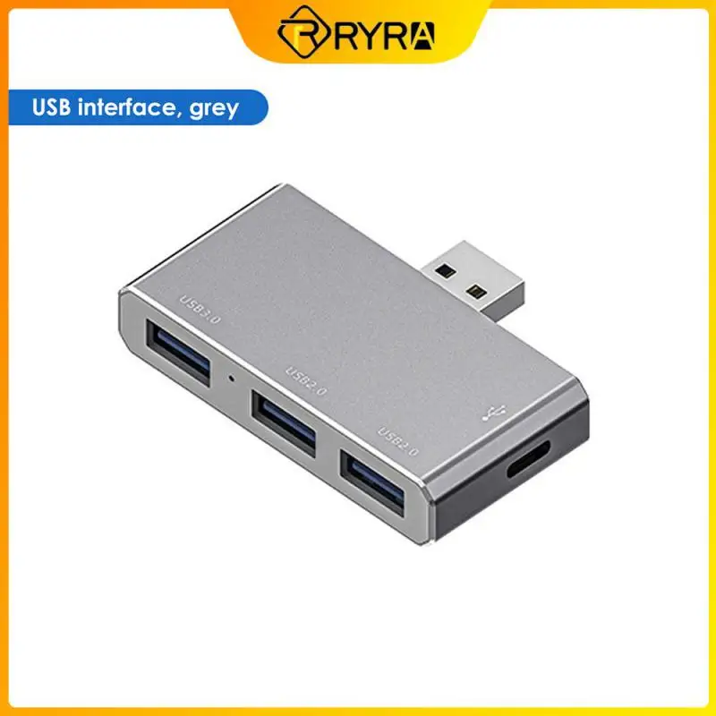 

RYRA Aluminum 4 in 1 Mini USB 3.0 Hub 3 Port Multiple Expander USB-C 2.0 Hub Docking Station Splitter Laptop Adapter For PC