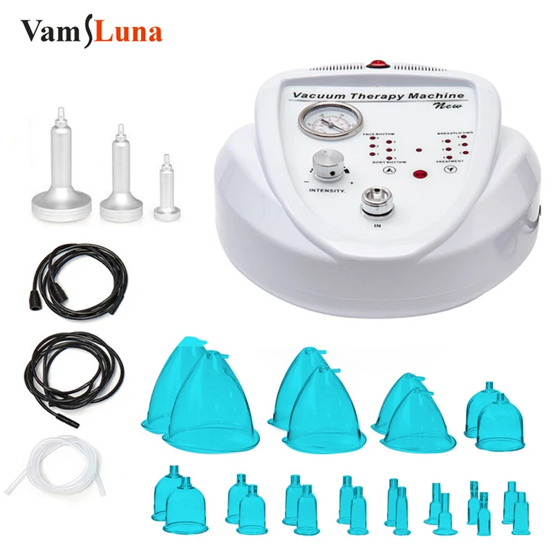 VamsLuna Brand New 24pcs Blue Cups BBL Suction Cup Machine Butt Colombien Lifting Vacuum Therapy Breast Enlargement Machine Kit