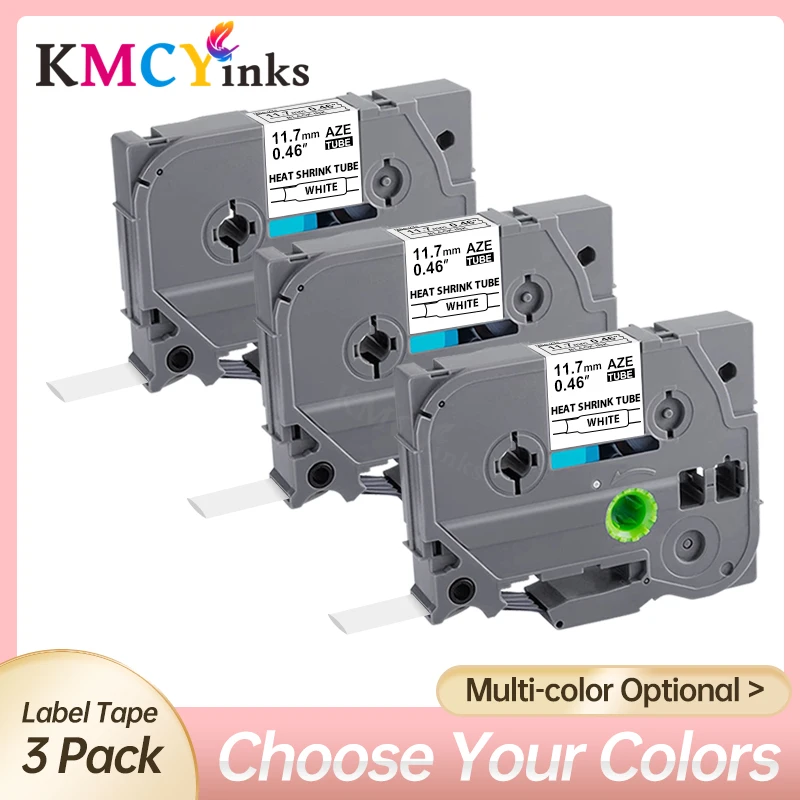 

Термоусадочная трубка KMCYinks 3PK 231, этикетка, лента, совместимая с Brother Hse231, цвет черный на белом, 12 мм, этикетка PTouch PTH110