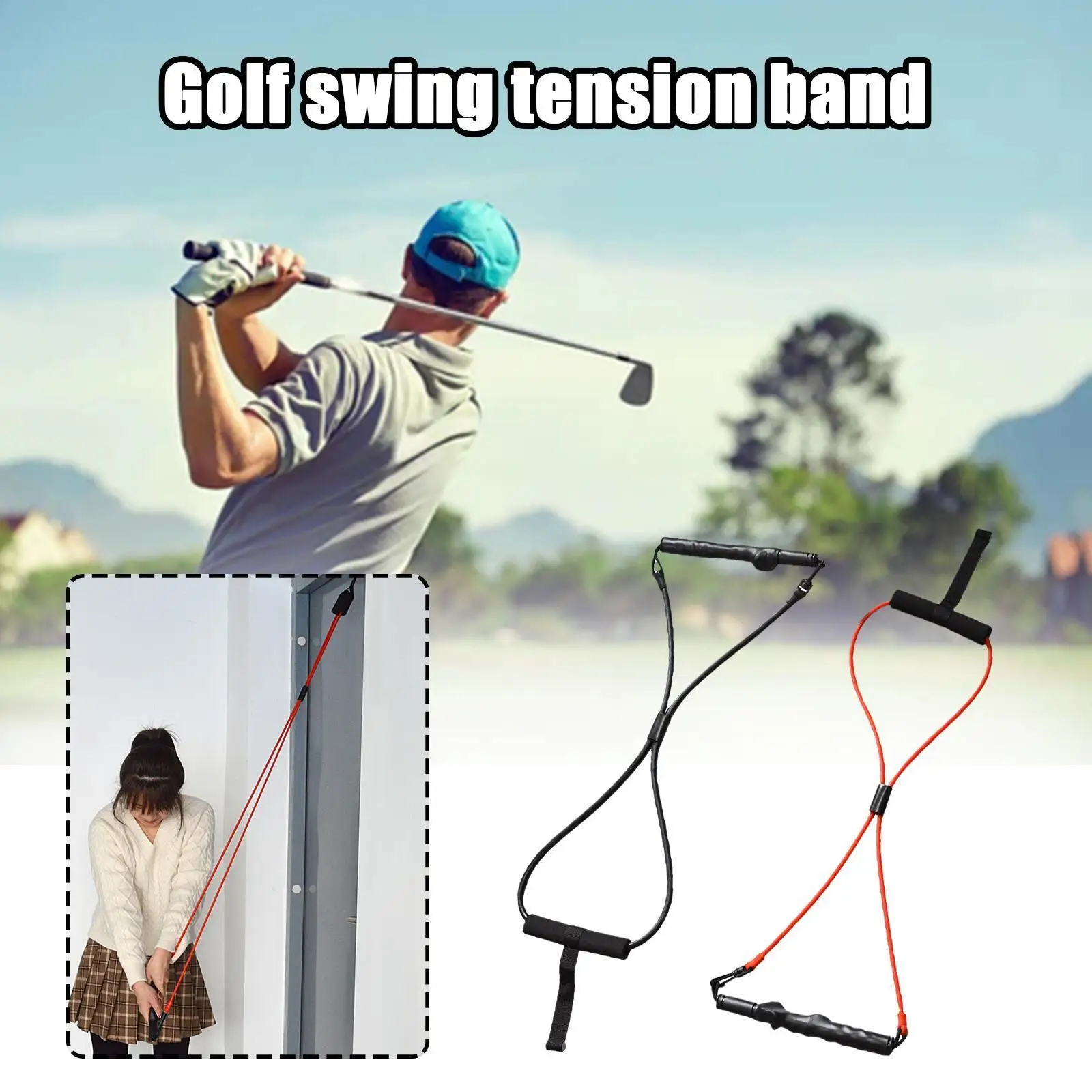 

Golf Swing Trainer Tension Belt Strength Action Swing Strong Band Action Golf Aids Training Device Trainer Correction N9u2