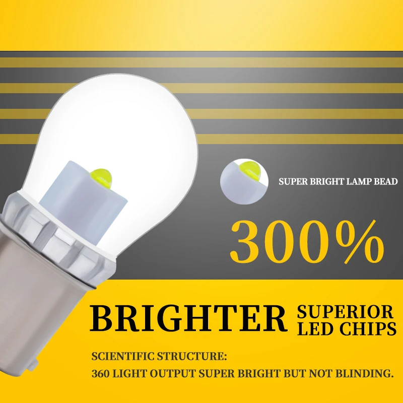 2PCS BA15S LED S8 SC 3W 300Lm Bayonet Single Contact Base DC/AC10-28V Outdoor Landscape RV Camper Marine Boat Trailer Lighting