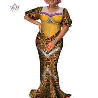customize bintarealwax african clothes for women flared sleeve dress african women print wax dress work party wy8975