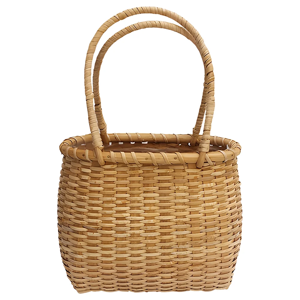 

Wooden Flower Basket Double-Handle Dried Flower Basket Fruit Storage Basket