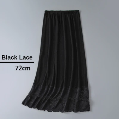 Womens Girls Modal Half Slips Underskirt Basic Soft Lace Trim Petticoat Underdress Intimates Safety Skirt Underwear