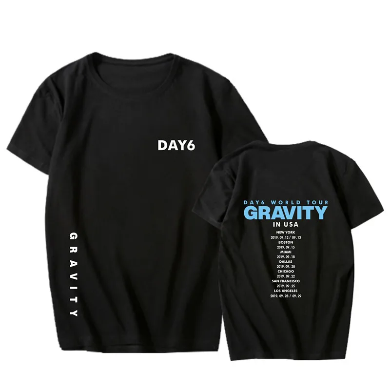 

Летняя стильная футболка DAY6 World С гравитационным принтом, круглым вырезом и коротким рукавом, футболка Kpop унисекс, свободная футболка для вл...