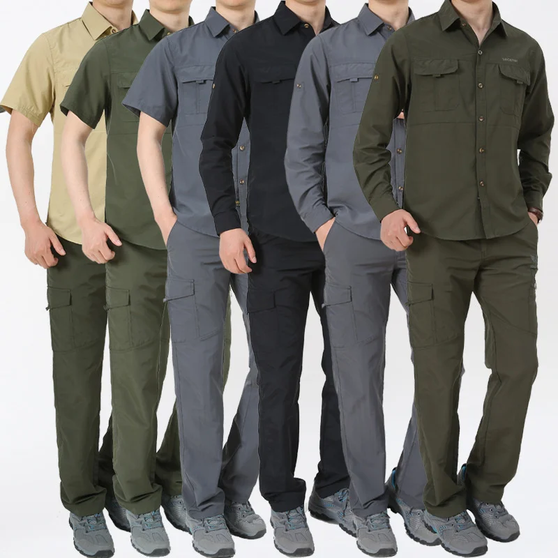 

Tactical Military Quick Dry Long Sleeve Shirt Men Multi-Pocket Breathable Work Cargo Tops Outdoor Hiking Camping Fishing Shirts