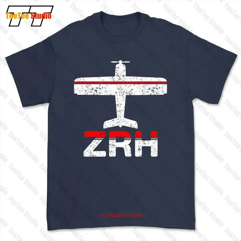 Футболка Fly Zurich Zrh Airport - Swissair Switzerland Plane T1SR
