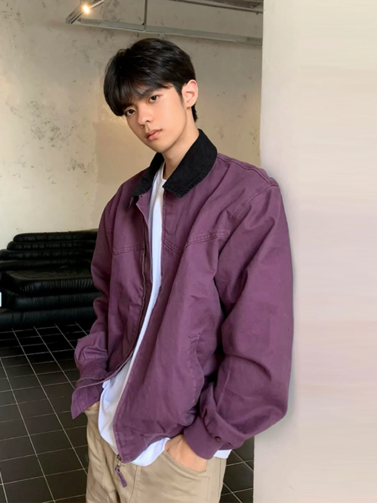Cleanfit фиолетовая короткая верхняя одежда мужская осенне-зимняя американская