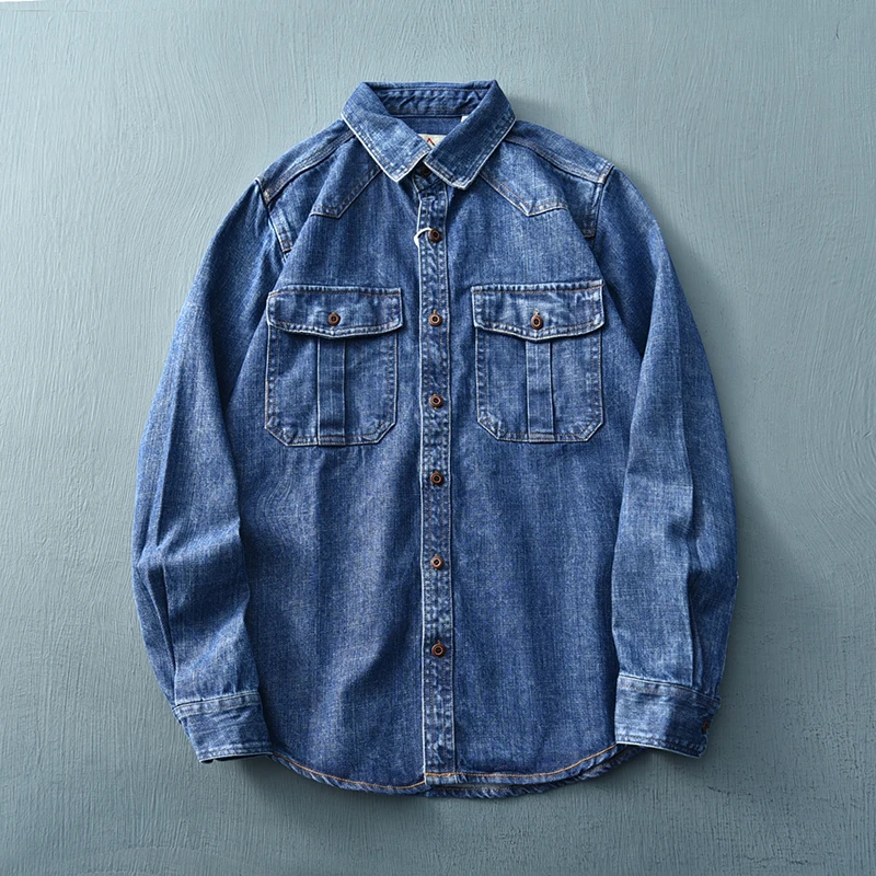 Мужские джинсовые топы Idopy с длинным рукавом лоскутные байкерские карманы модные