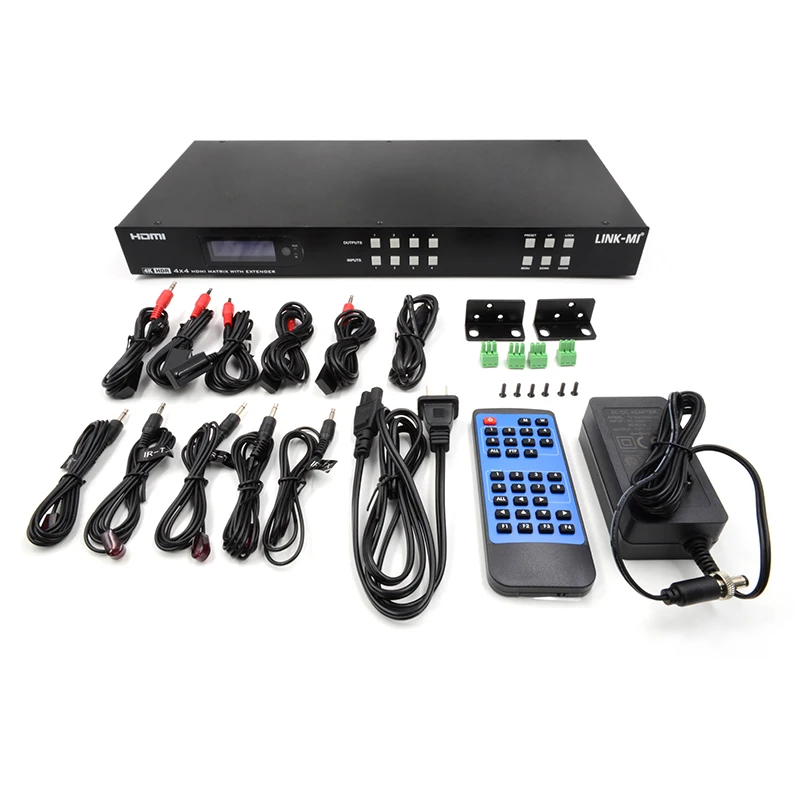 Матричный удлинитель HDMI 70 м 4x4 с 4 петлями HDMI через Ethernet-кабель Ca6, поддержка 4K60 Гц, 18 Гбитс, HDR, IR, SPDIF, EDID (art.: 3920ca498db6e) - 3920ca498db6e