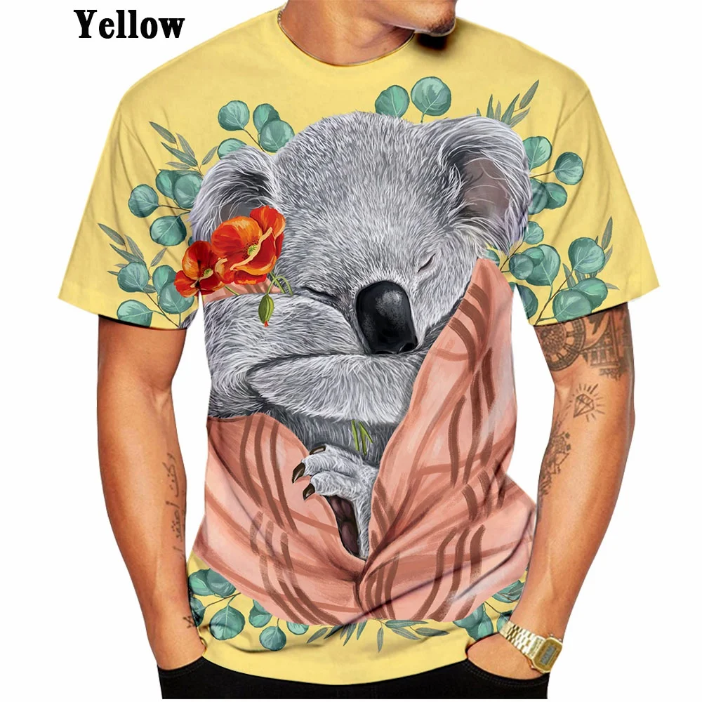 

2022 Летняя мужская и женская 3d футболка, милая модная 3d-футболка с животными, коала, классная футболка с 3D-принтом, большие размеры