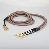 hi end hifi accuphase occ pure copper cable audio speaker cable wire with gold plated banana plug