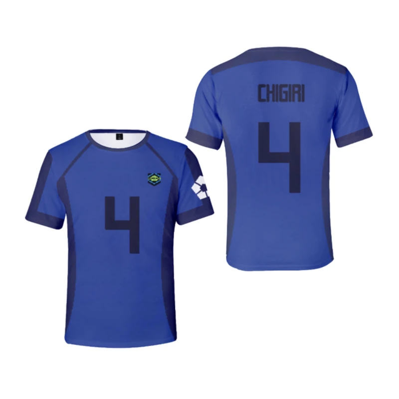 Anime BLUE LOCK Cosplay Costume Meguru Bachira Isagi Yoichi Chigiri Hyoma Short Sleeve T-Shirt Football Soccer Jersey Uniform images - 6