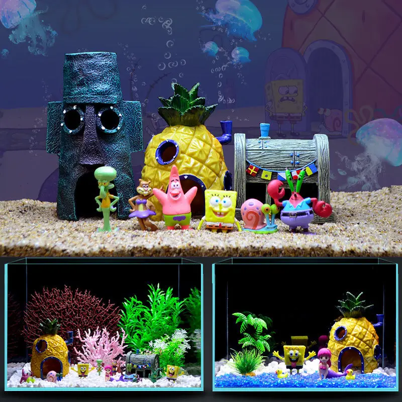Губчатая фигурка аксессуары для аквариума Патрик звезда украшение укрытие рыб
