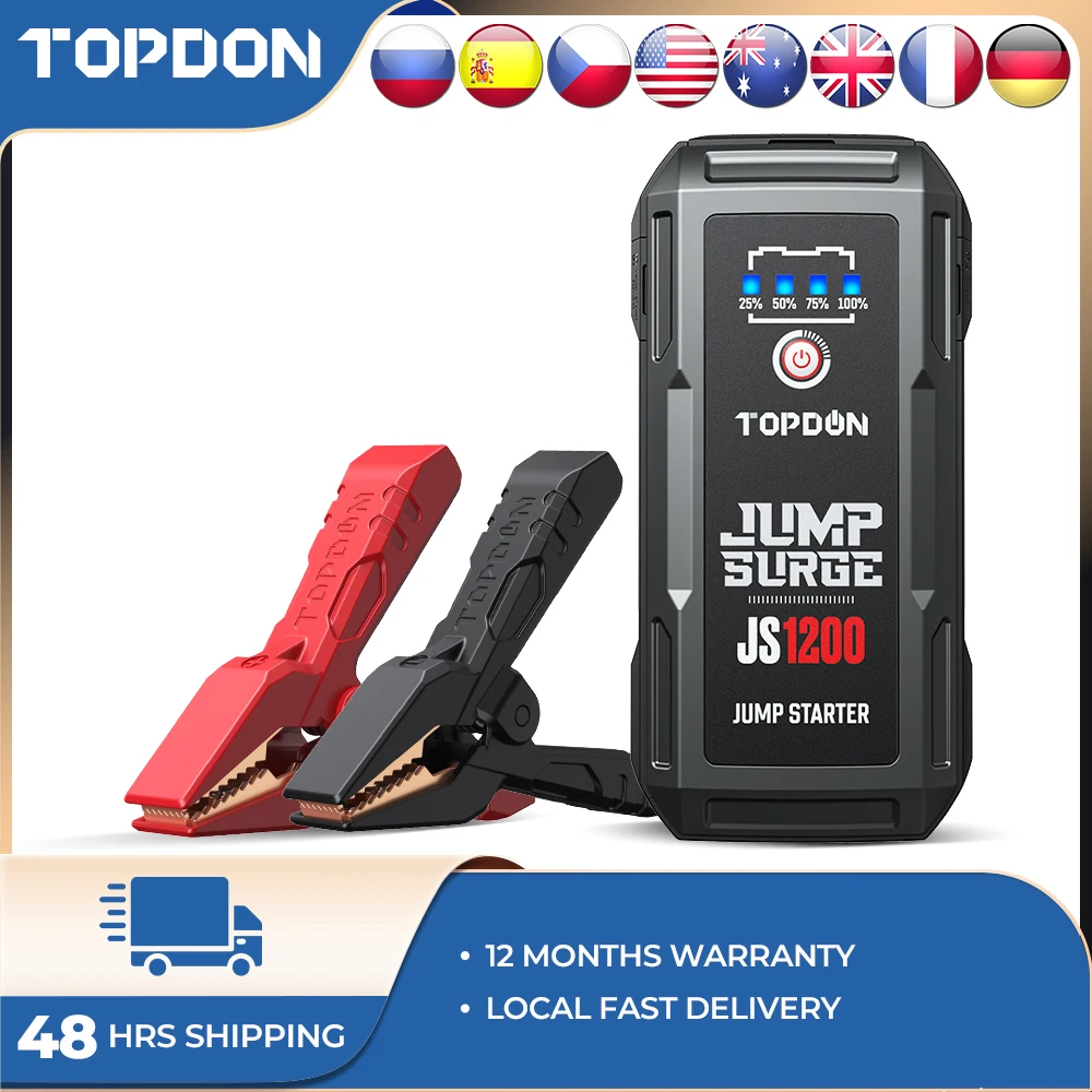 Пусковое устройство для автомобиля Topdon JS1200 10000 А внешний аккумулятор 12 В пусковое