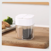 1pcs seasoning jar square container transparent spice organizer with lid kitchen moisture proof condiment container jar supplies