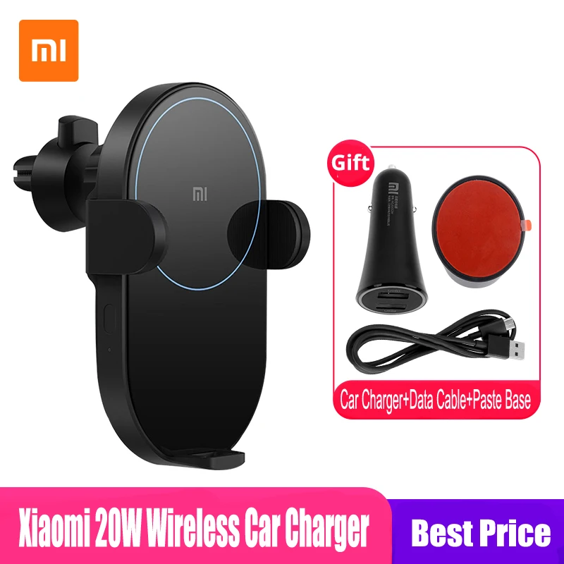 

Xiaomi Mi 20W Max Qi Wireless Car Charger WCJ02ZM Auto Pinch with Intelligent Infrared Sensor Fast Charging Car Phone Holder