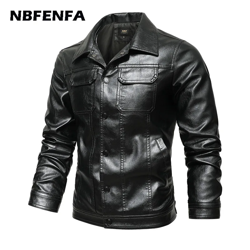 

PU Jackets Men Biker Motorcycle Coat Male Outwear Men's Clothes Faux Leather Jacket Autumn Spring Sport Outdoor Overcoat LX226