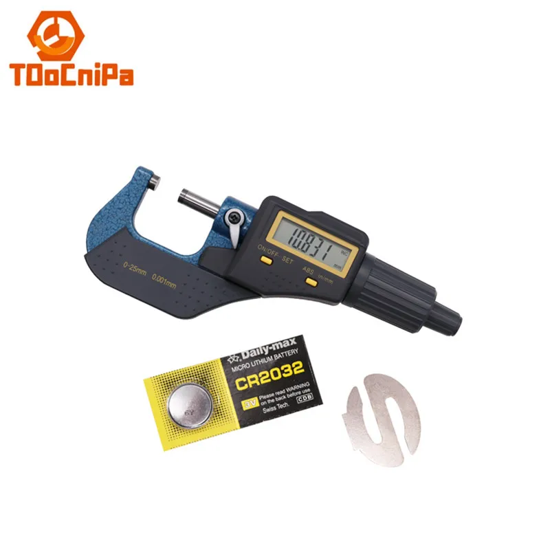 Digital micrometer 0.001 outer diameter micrometer 0-25mm wall thickness high-precision electronic spiral micrometer