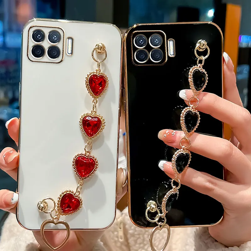 

Роскошный флэш-браслет для OPPO A93, Женский флэш-браслет для OPPO A93 A91 F19 F17 pro, силиконовая цепочка, Женская Обложка