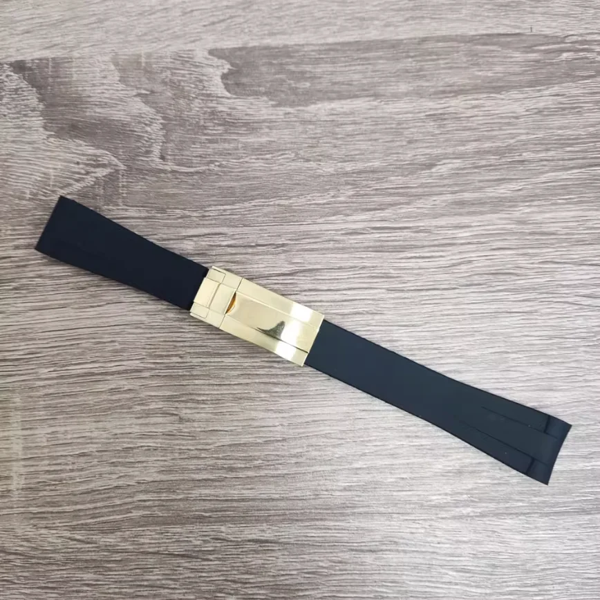 39MM Watch Case + Strap Watch Accessories Gold Steel Case Black Ring Mouth Sapphire Glass Only for VK63 Movement