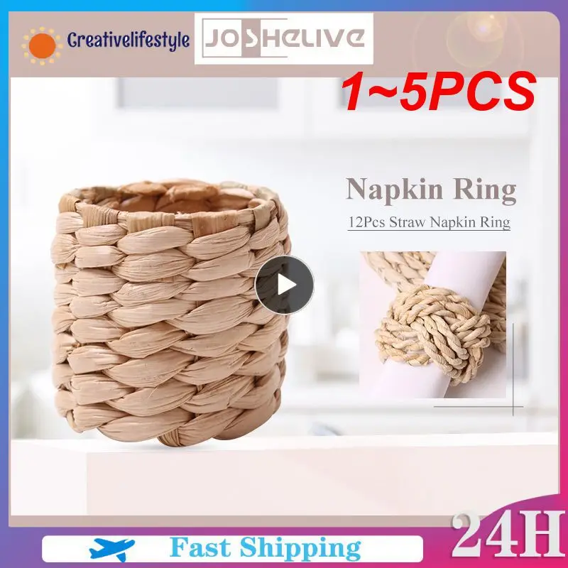 

1 ~ 5 шт., деревянное кольцо для салфеток из натурального материала