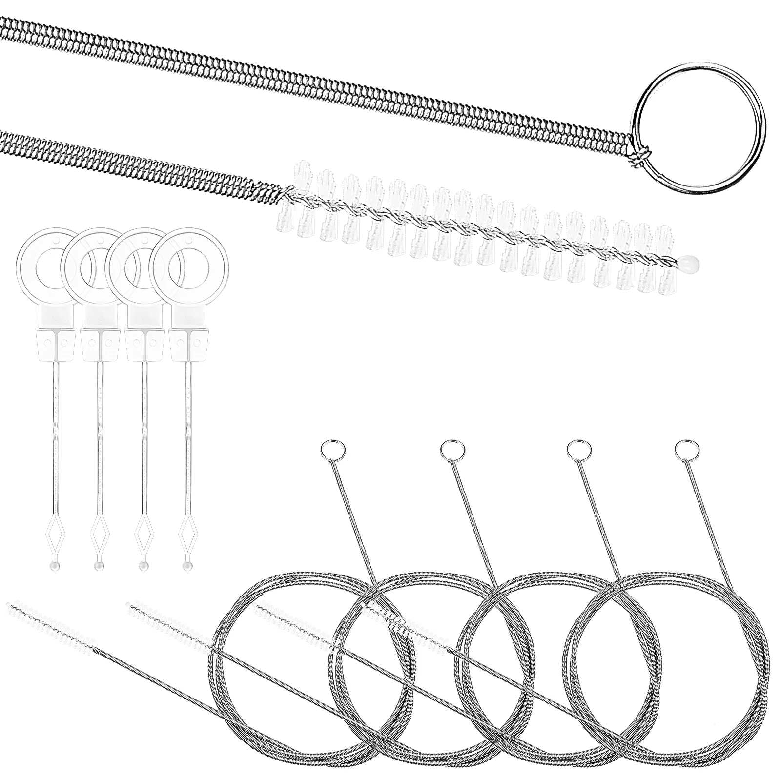 

4 Sets Reliable Practical Drain Unblocker Tools Sink Drain Unblocker Tools Kitchen Drain Unblocker Tools