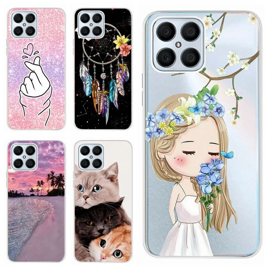 Чехол для Huawei Honor X8 2022 милый чехол с рисунком мягкий силиконовый телефона X 8 HonorX8