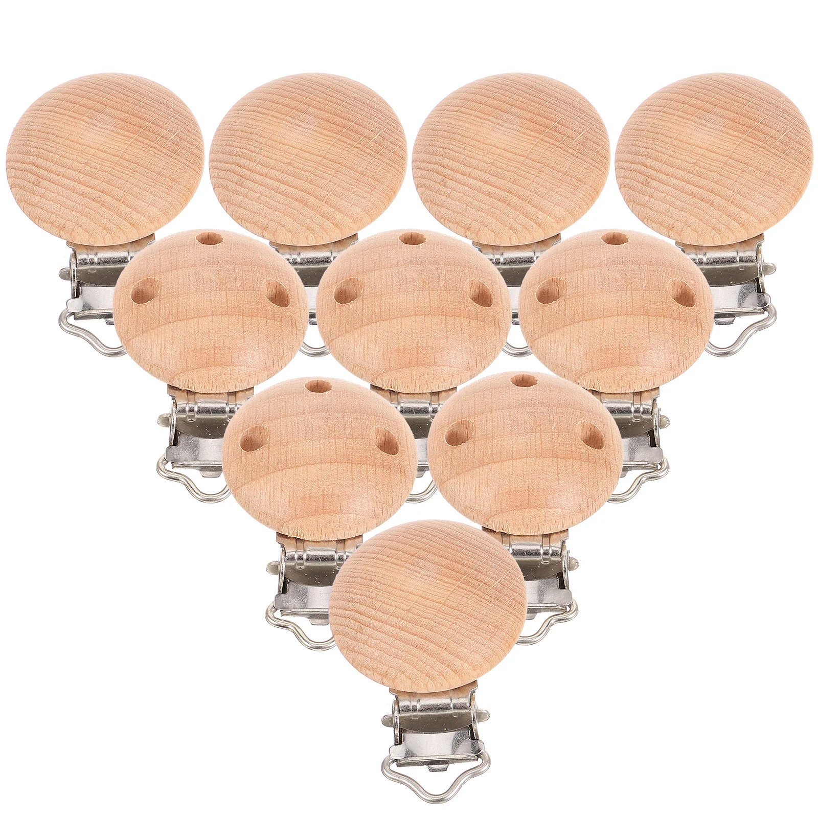 

10 Pcs Beech Wooden Stand Pacifier Holder Clip Teething Toy Clips Bracket Baby DIY Chain Accessories