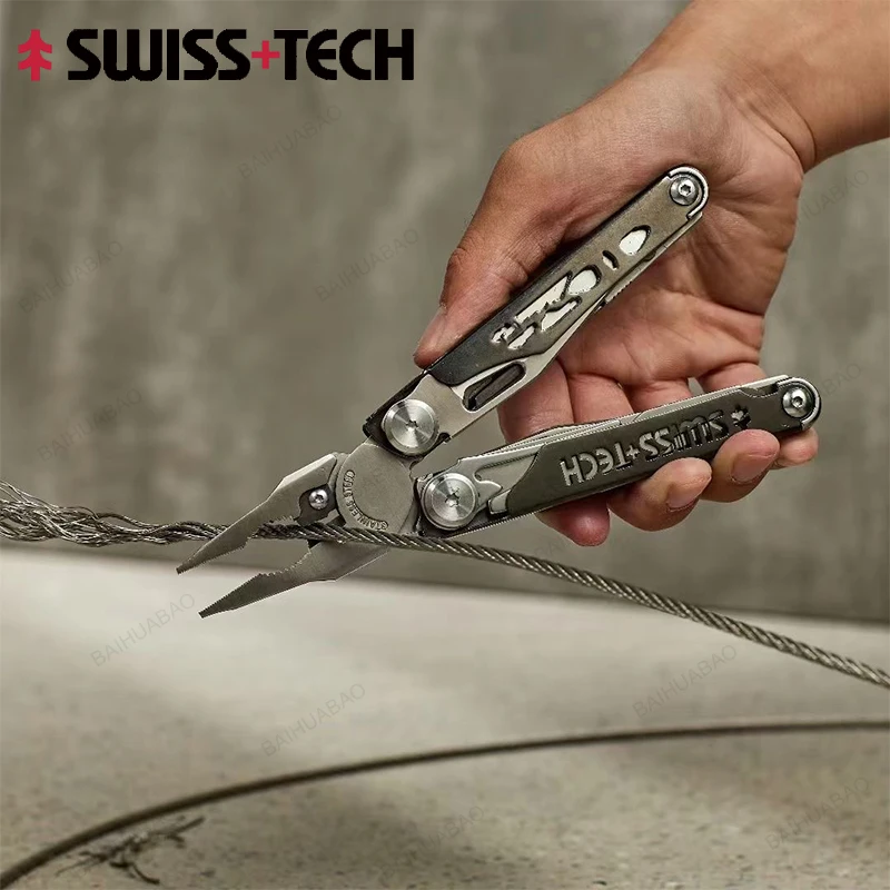 

SWISS TECH 37 In 1 Multi-tool Pliers EDC Folding Multitool Scissors Cutter with Replaceable Saw Blade Outdoor Camping Equipment