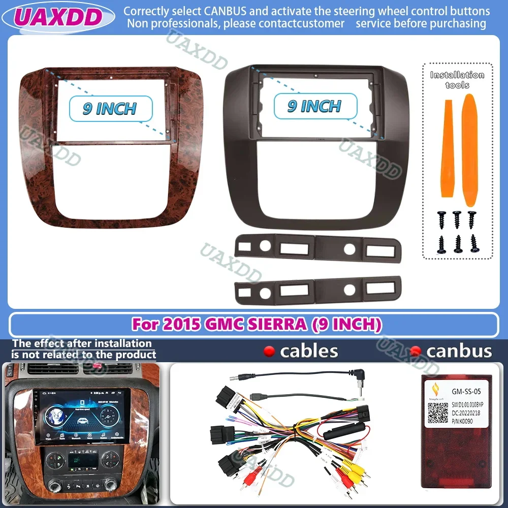 ДЛЯ 2007-2012 GMC YUKON SIRRIA 9-дюймовый 2 Din Автомобильный CD Android рамка Комплект панели