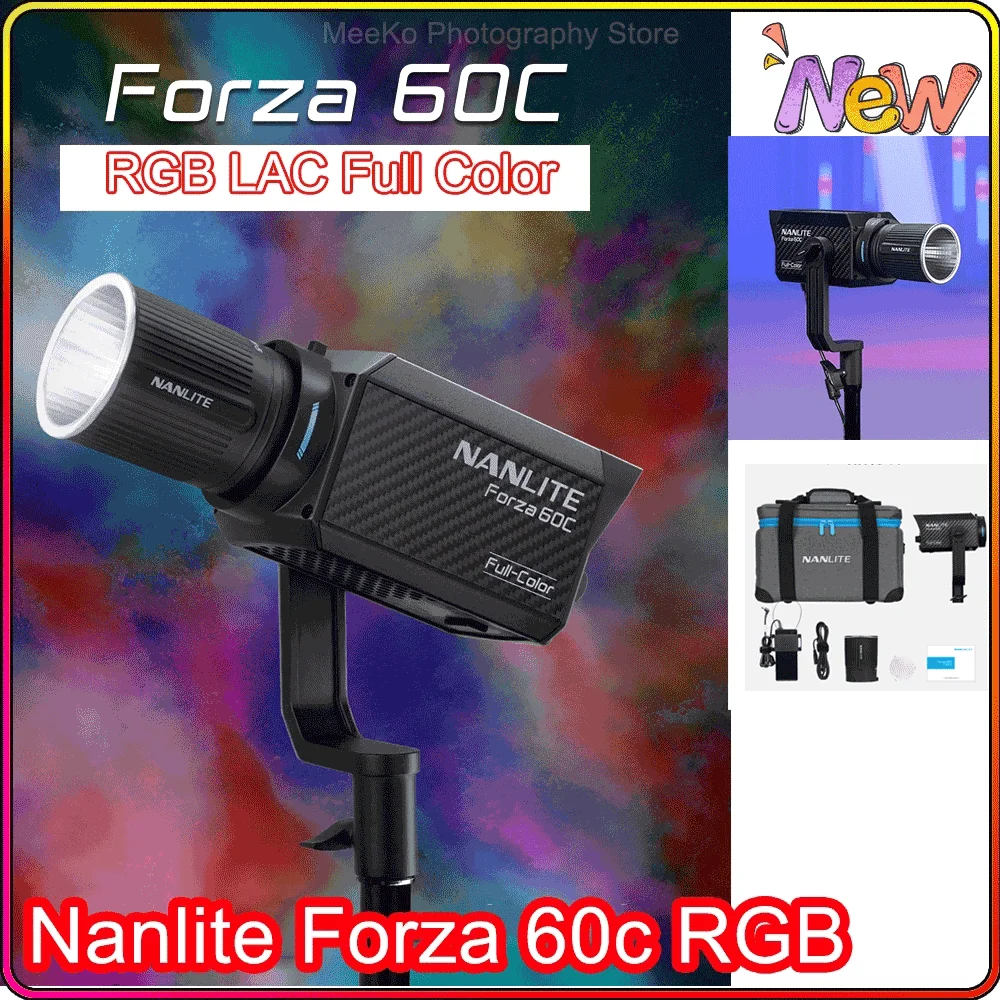 

Nanguang Nanlite Forza 60C RGBLED Light Bi-color 2500K-7500K Video Light Professional Studio Strobe Flash Lamp lighting New