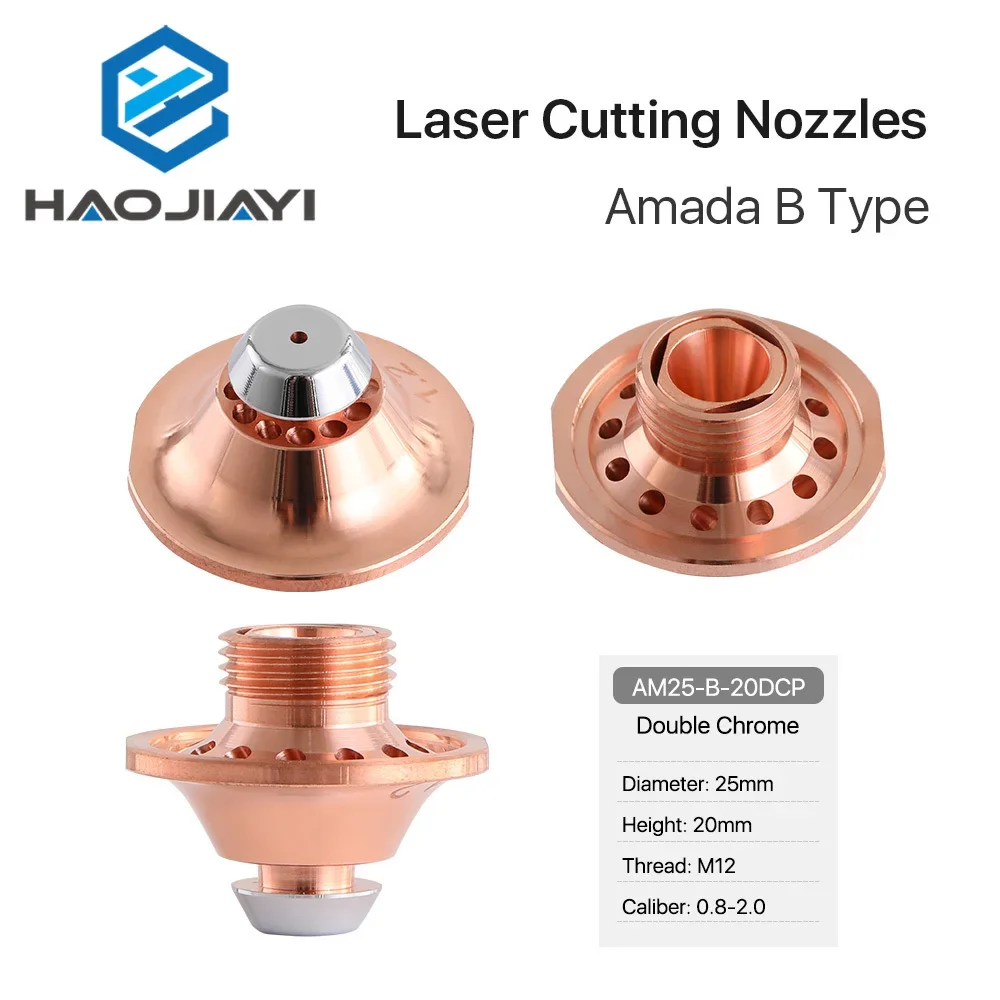 Насадка для лазерной резки Amada B Тип D25 H20 M12 Одиночная двойная хромированная