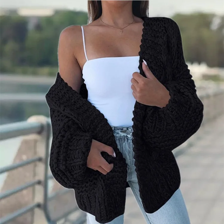 

Women Sweaters New Cardigan Batwing Long-sleeved Plush Loose Outside Sweaters Women YQ0234