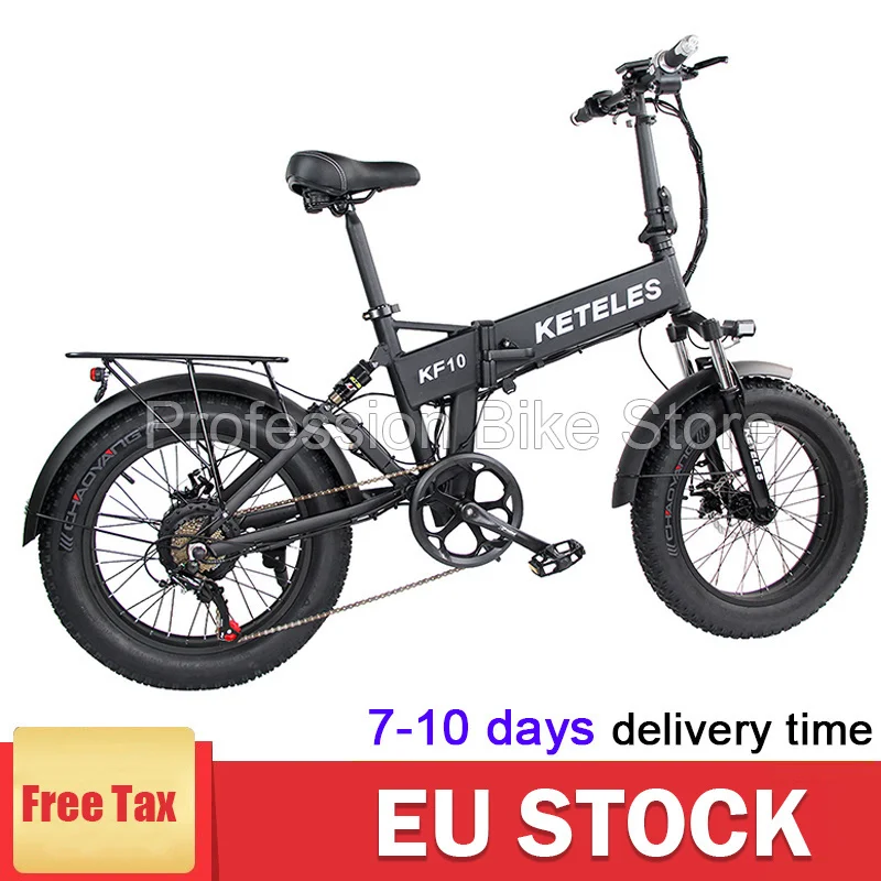 

KETELES KF10 20 Inch Wheel Adult Folding Electric Fat Bike 1000W 48V 15AH 45KM/H E-Bike Mobility Mountain Bicycle Snowmobile
