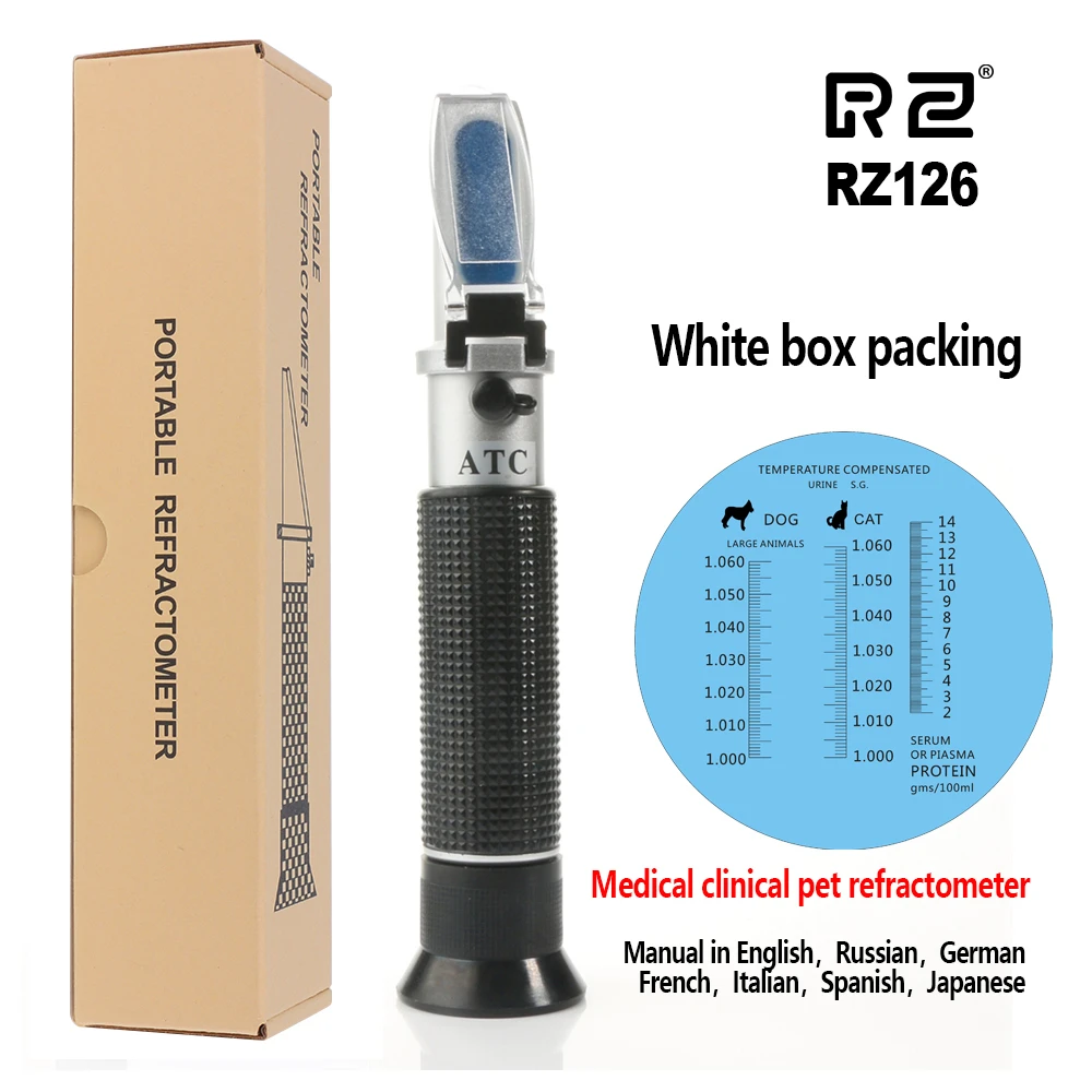 

Рефрактометр RZ126 ATC, клиническая медицинская Сыворотка для домашних животных, протеиновая Сыворотка для плазмы, бытовой гигрометр для собак, кошек