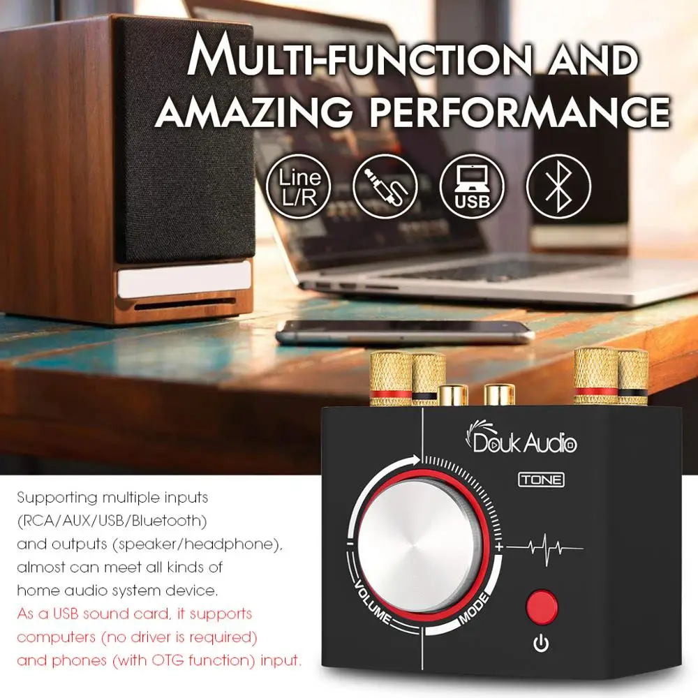 Цифровой усилитель мощности Douk Audio Hi-Fi стерео мини Bluetooth 5 0 TPA3116 аудиоприемник USB